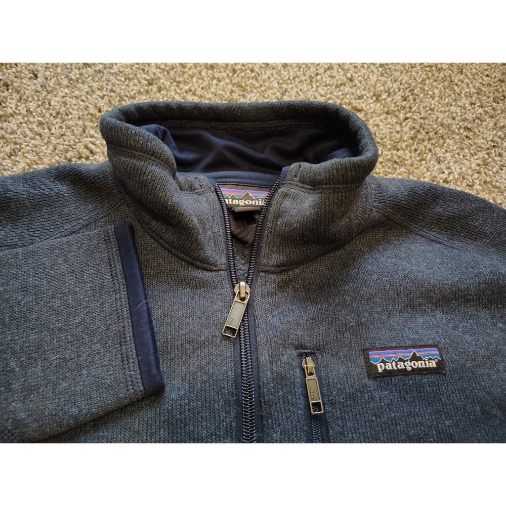 Patagonia Better Sweater 1/4 Zip Pullover Mens Large Heathered Navy Blue Fleece